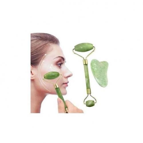 Rouleau Massage du Visage - Pierre de Jade Vert + Planche de Guasha rouleau du massage pour visage Shopa Shopatn Jumia Chopa Amazon rouleau du massage à bas prix